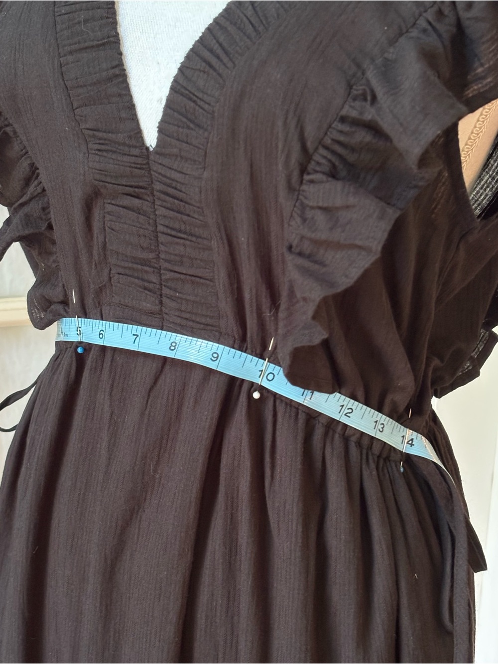 Strut & Bolt NWT Micah Tereu Black Cotton Ruffle Tiered Midi Dress S Cottagecore - Picture 10 of 15